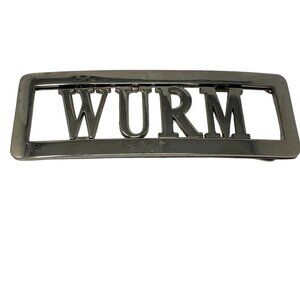 Wurm Chrome Metal Belt Buckle Rectangle Design Polished Finish Kitchy No Belt